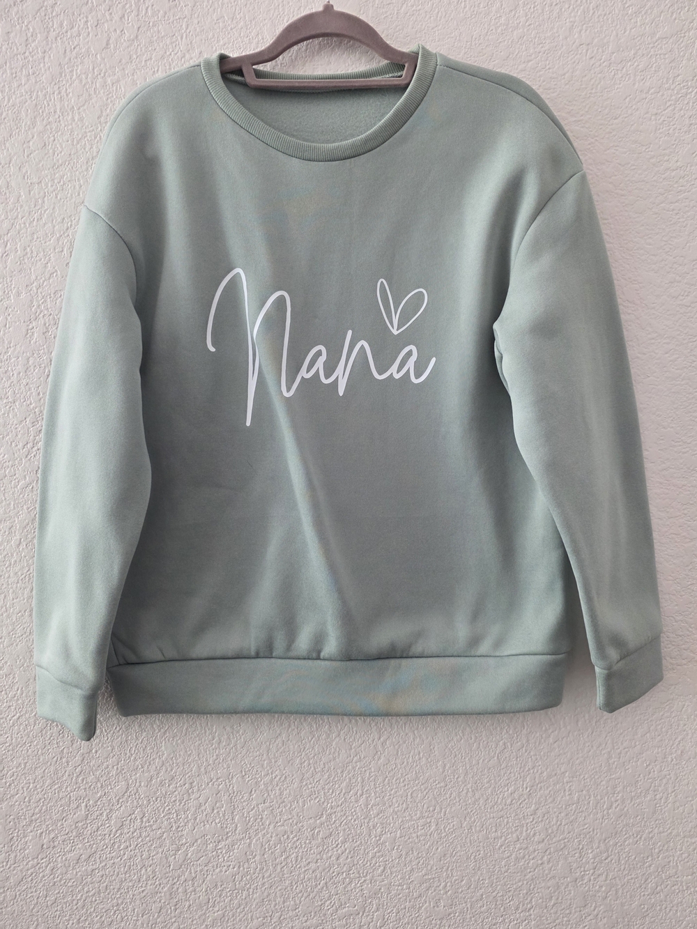 SHEIN Sage Green "Nana" Crewneck Sweatshirt